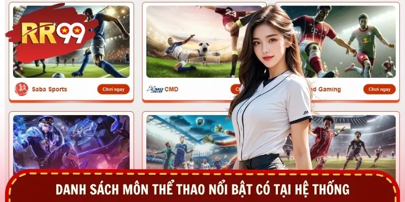 Danh sách môn thể thao nổi bật có tại hệ thống